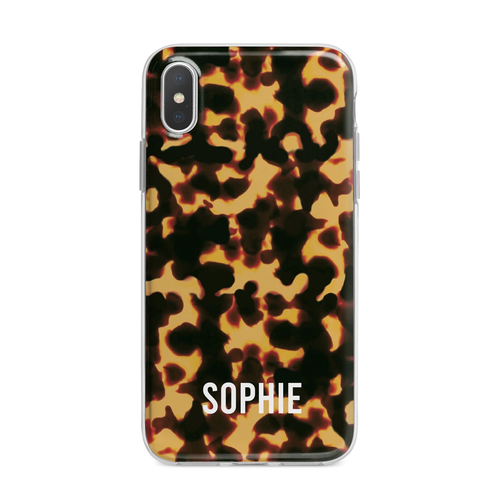 Personalised Tortoise Shell Pattern iPhone X Bumper Case on Silver iPhone Alternative Image 1