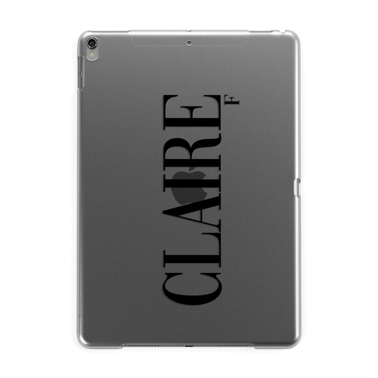 Personalised Transparent Name Apple iPad Grey Case