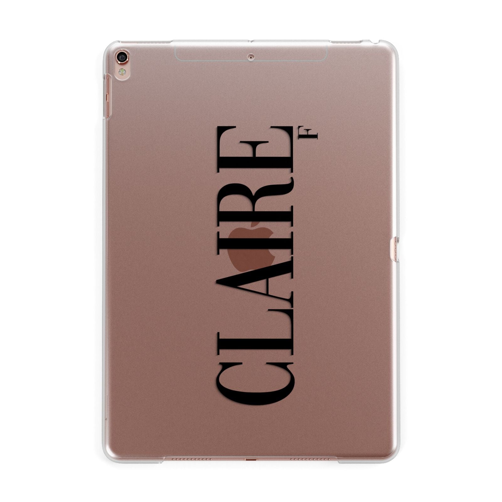 Personalised Transparent Name Apple iPad Rose Gold Case