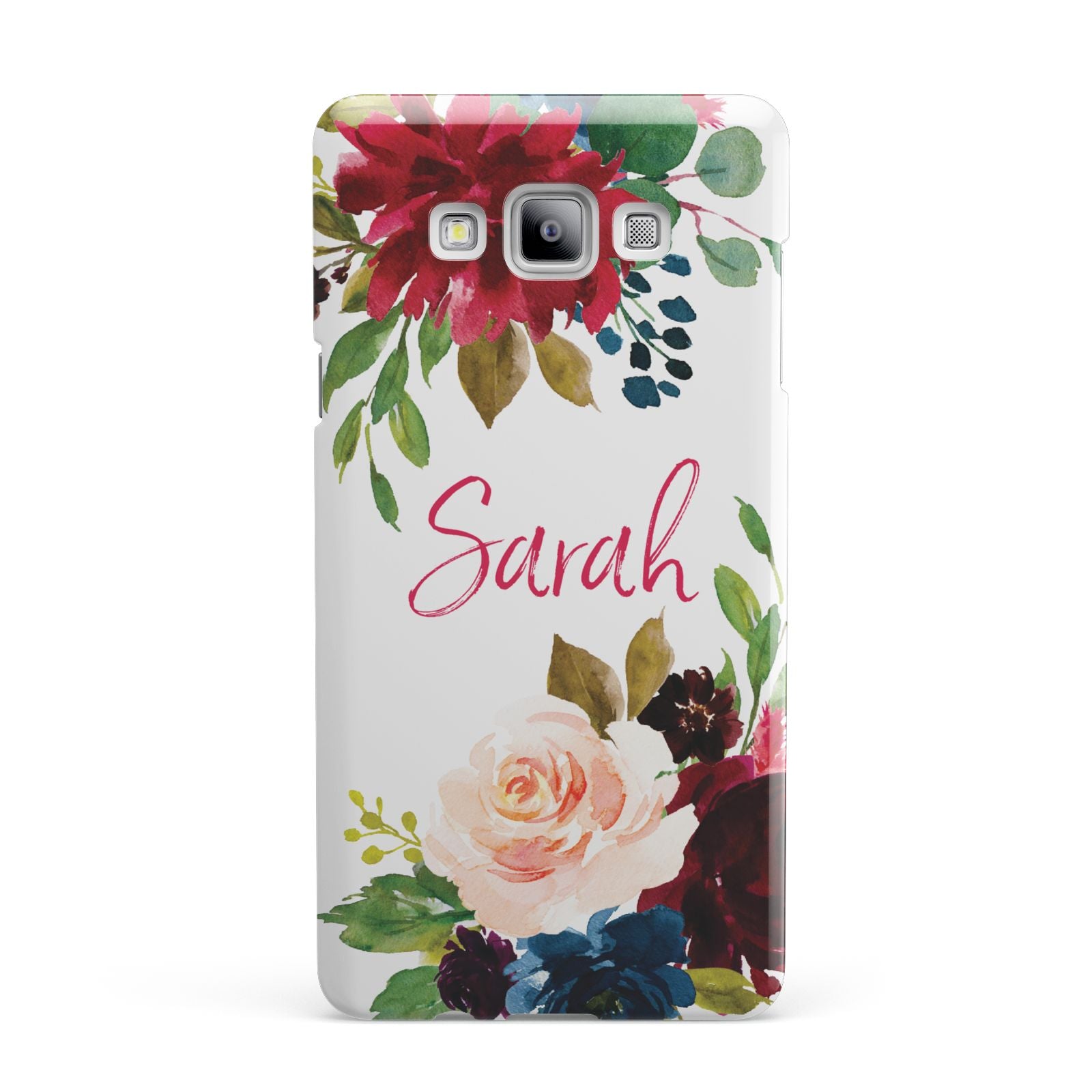 Personalised Transparent Name Roses Samsung Galaxy A7 2015 Case