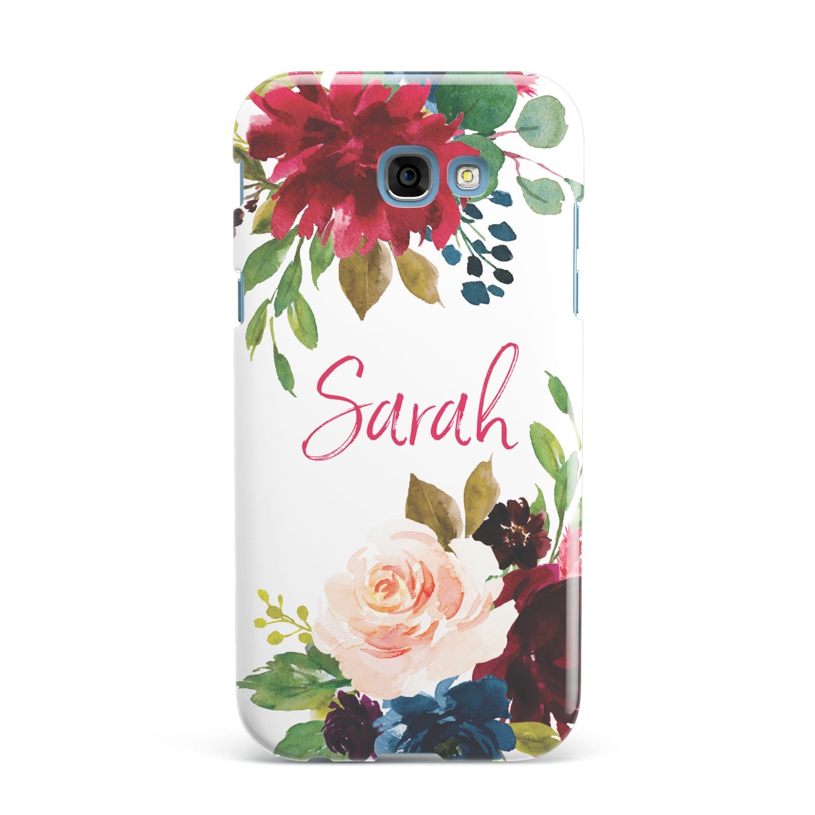 Personalised Transparent Name Roses Samsung Galaxy A7 2017 Case