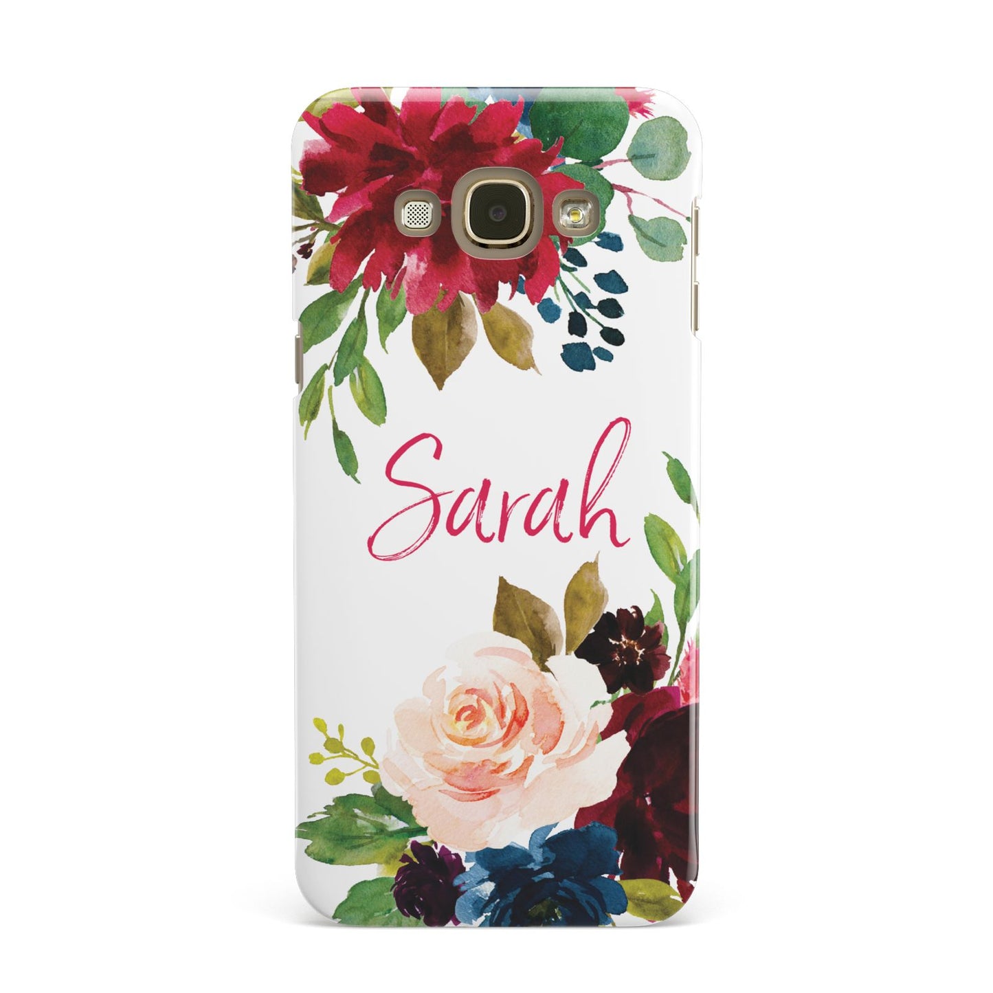 Personalised Transparent Name Roses Samsung Galaxy A8 Case