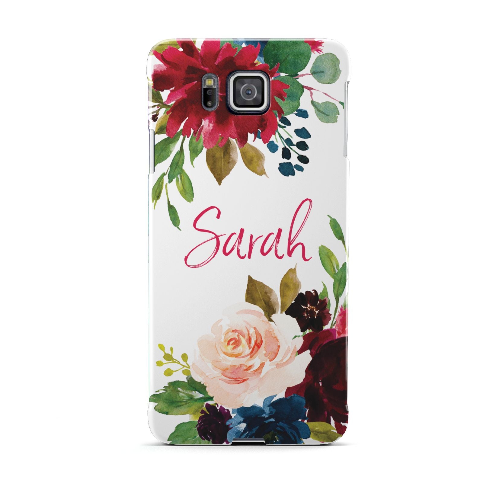 Personalised Transparent Name Roses Samsung Galaxy Alpha Case