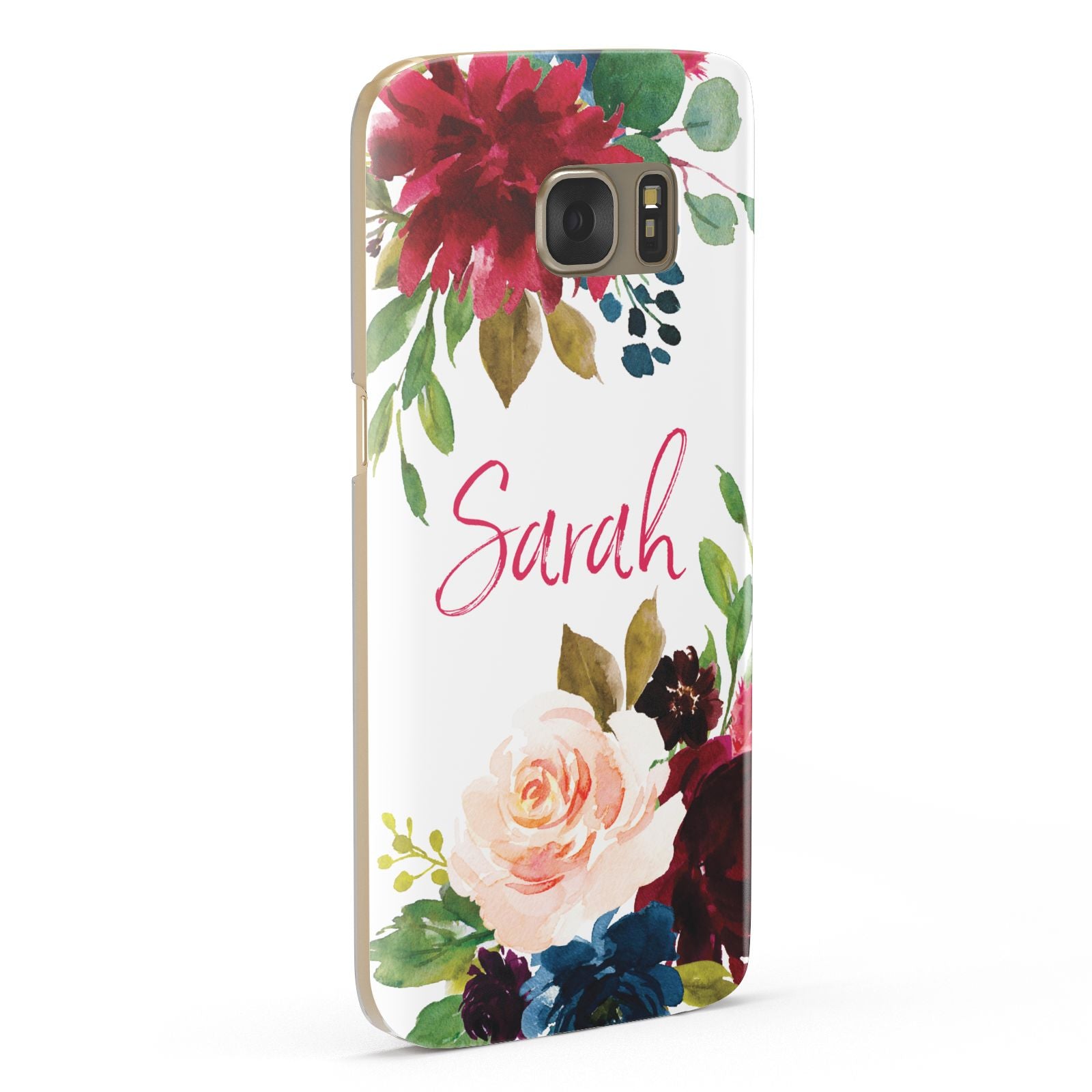 Personalised Transparent Name Roses Samsung Galaxy Case Fourty Five Degrees