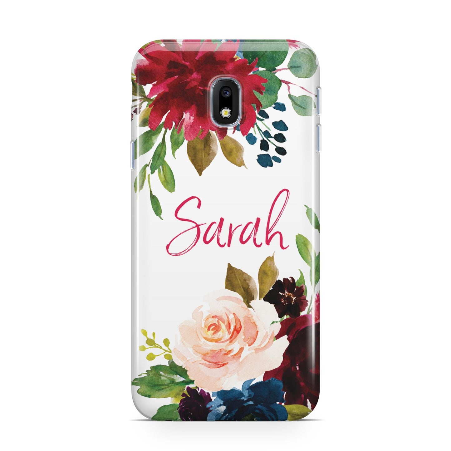 Personalised Transparent Name Roses Samsung Galaxy J3 2017 Case