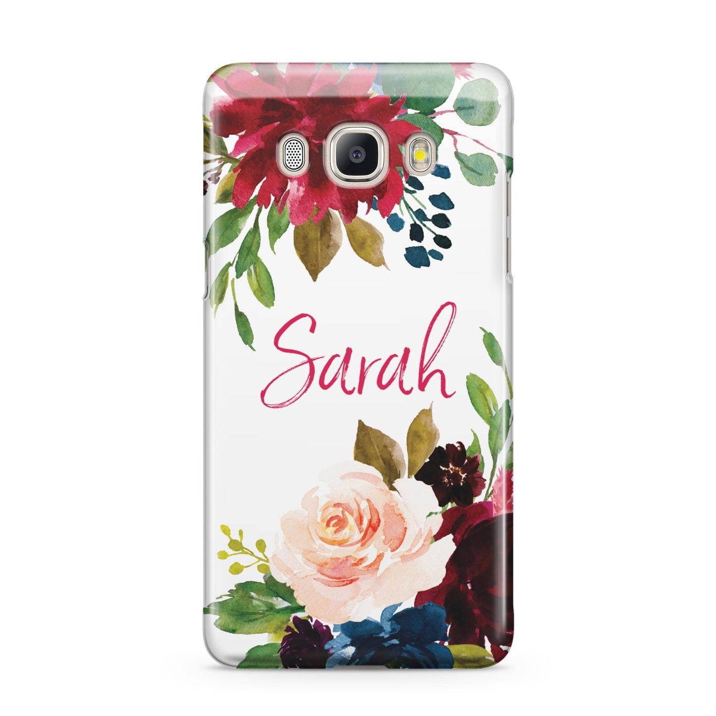 Personalised Transparent Name Roses Samsung Galaxy J5 2016 Case