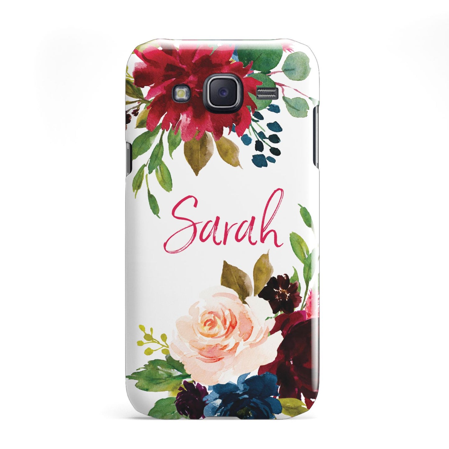 Personalised Transparent Name Roses Samsung Galaxy J5 Case