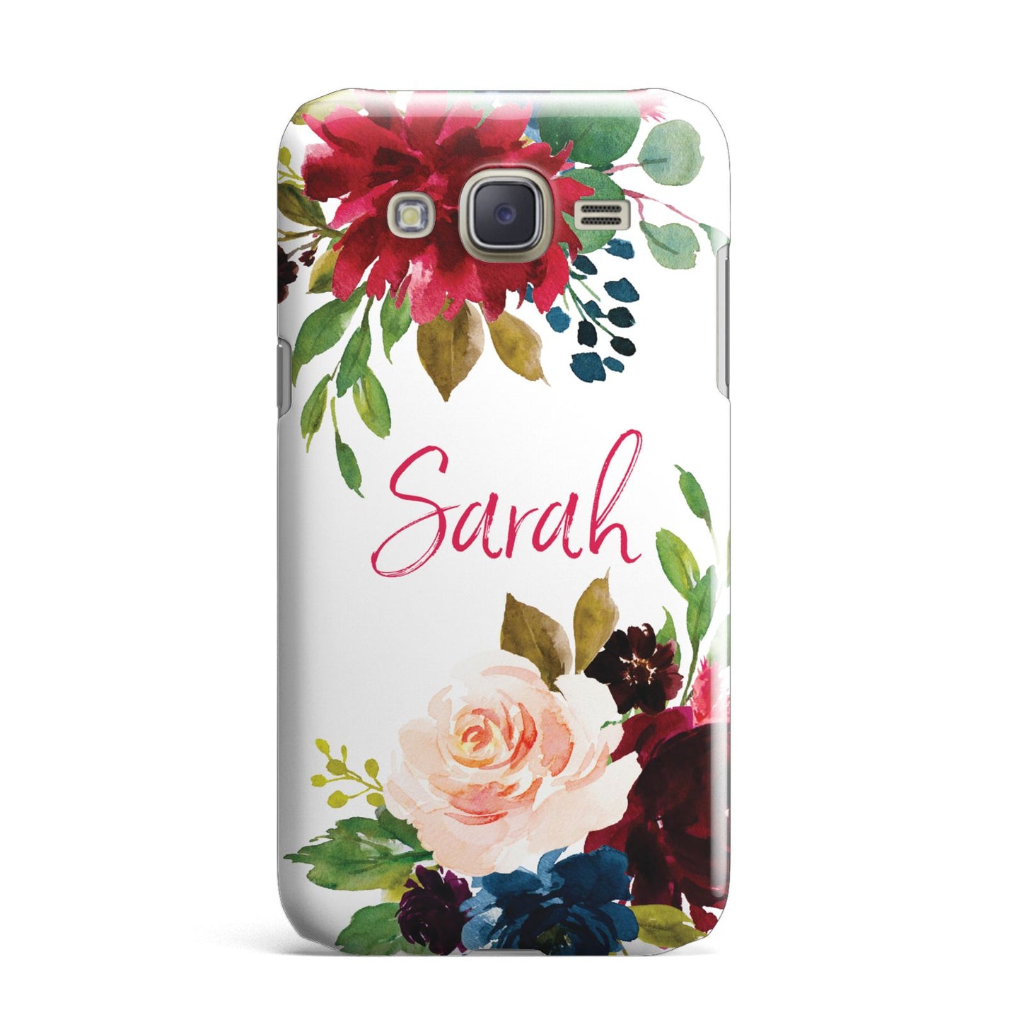 Personalised Transparent Name Roses Samsung Galaxy J7 Case