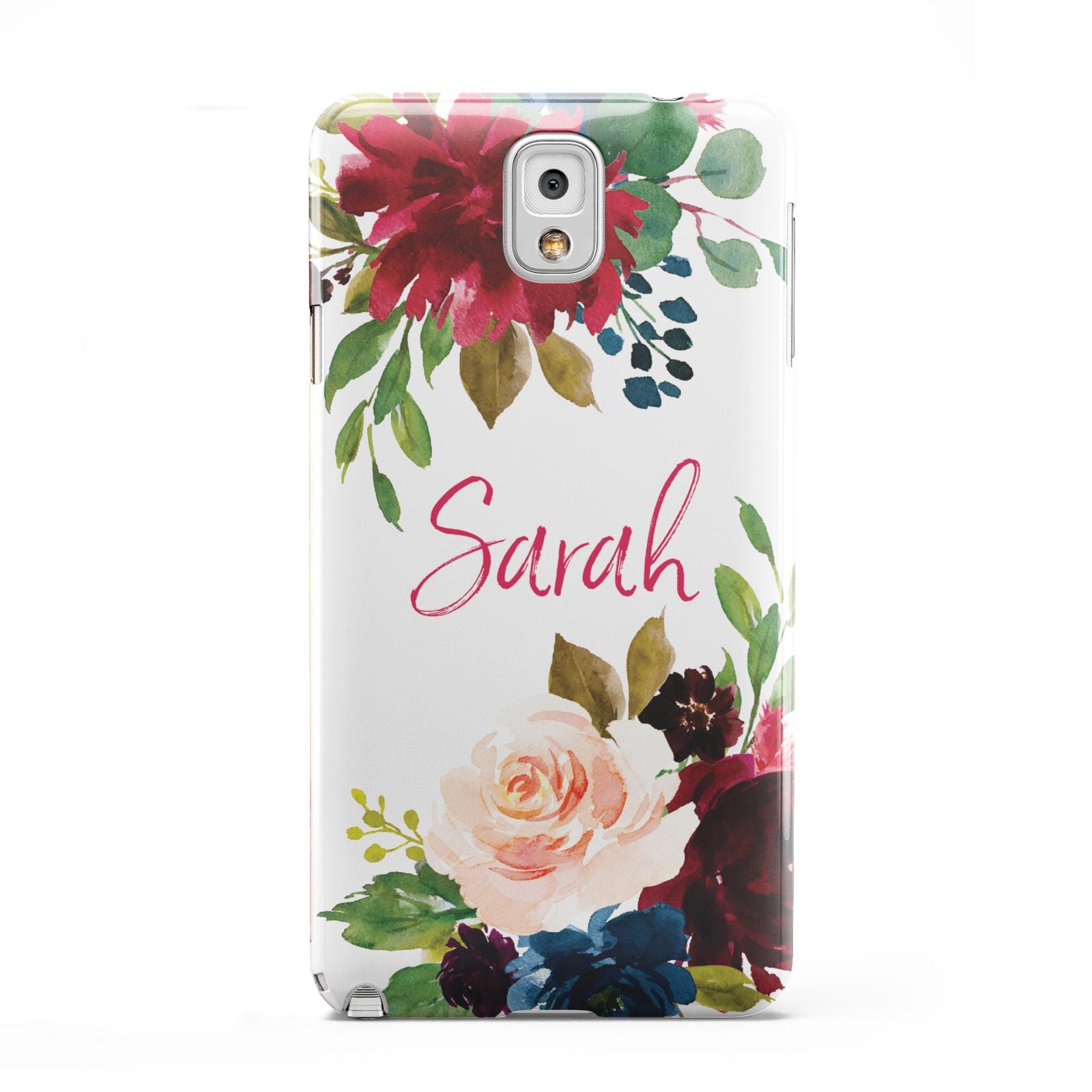 Personalised Transparent Name Roses Samsung Galaxy Note 3 Case