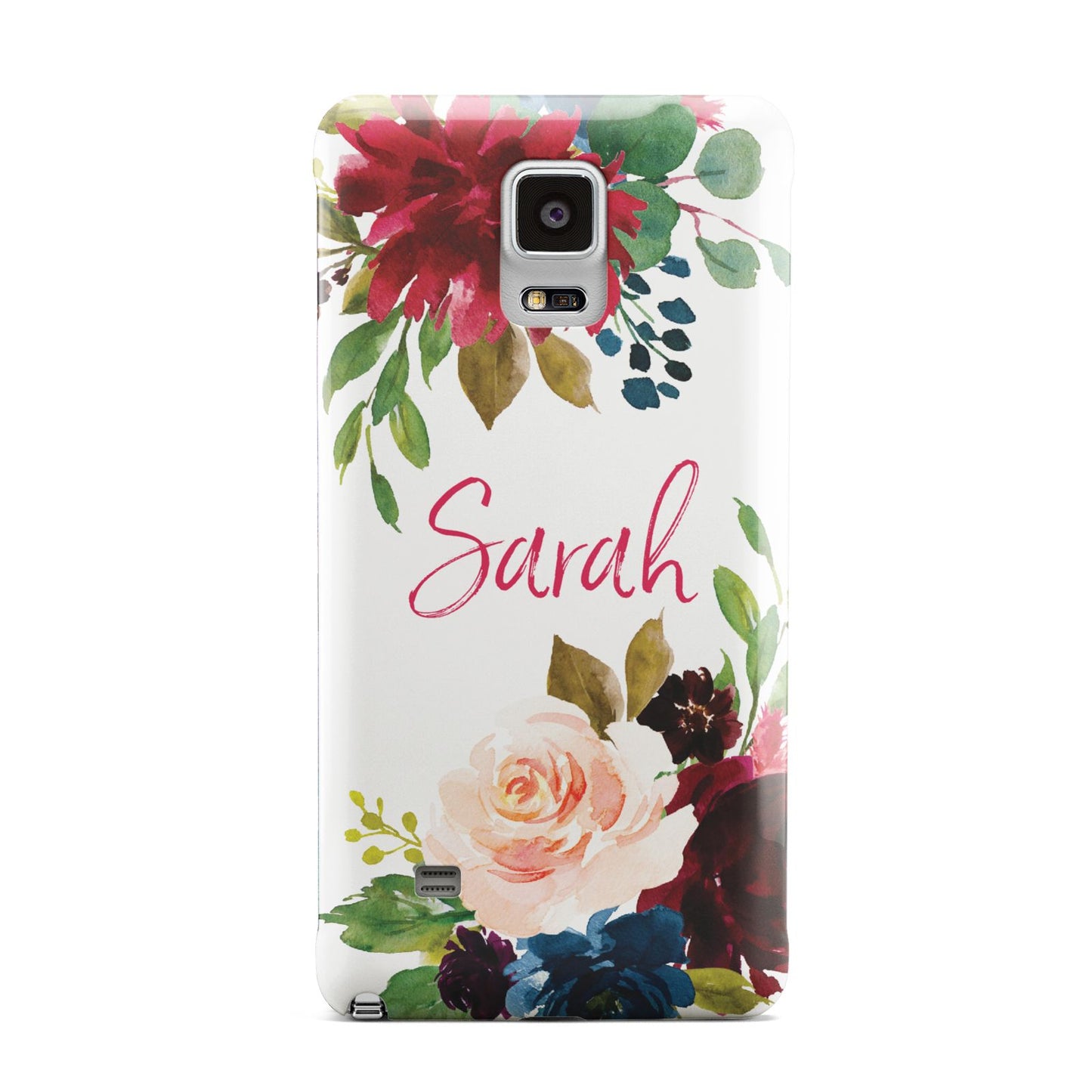 Personalised Transparent Name Roses Samsung Galaxy Note 4 Case