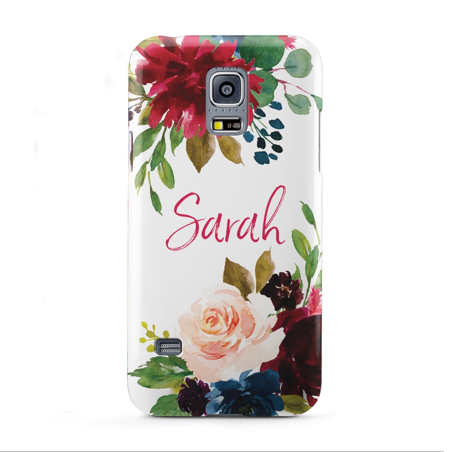 Personalised Transparent Name Roses Samsung Galaxy S5 Mini Case