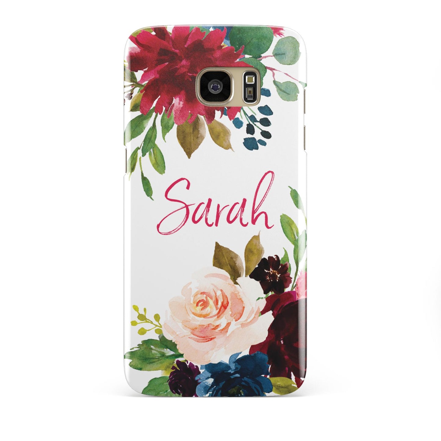 Personalised Transparent Name Roses Samsung Galaxy S7 Edge Case