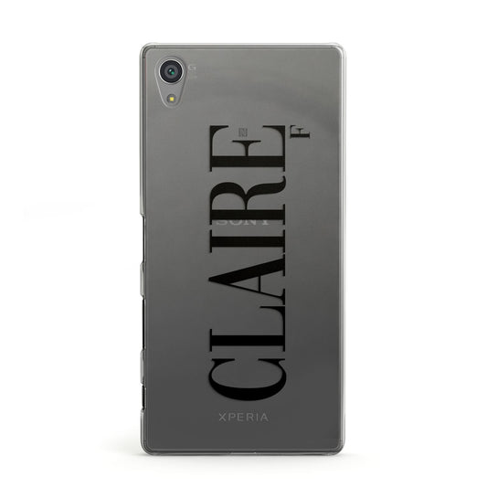 Personalised Transparent Name Sony Xperia Case