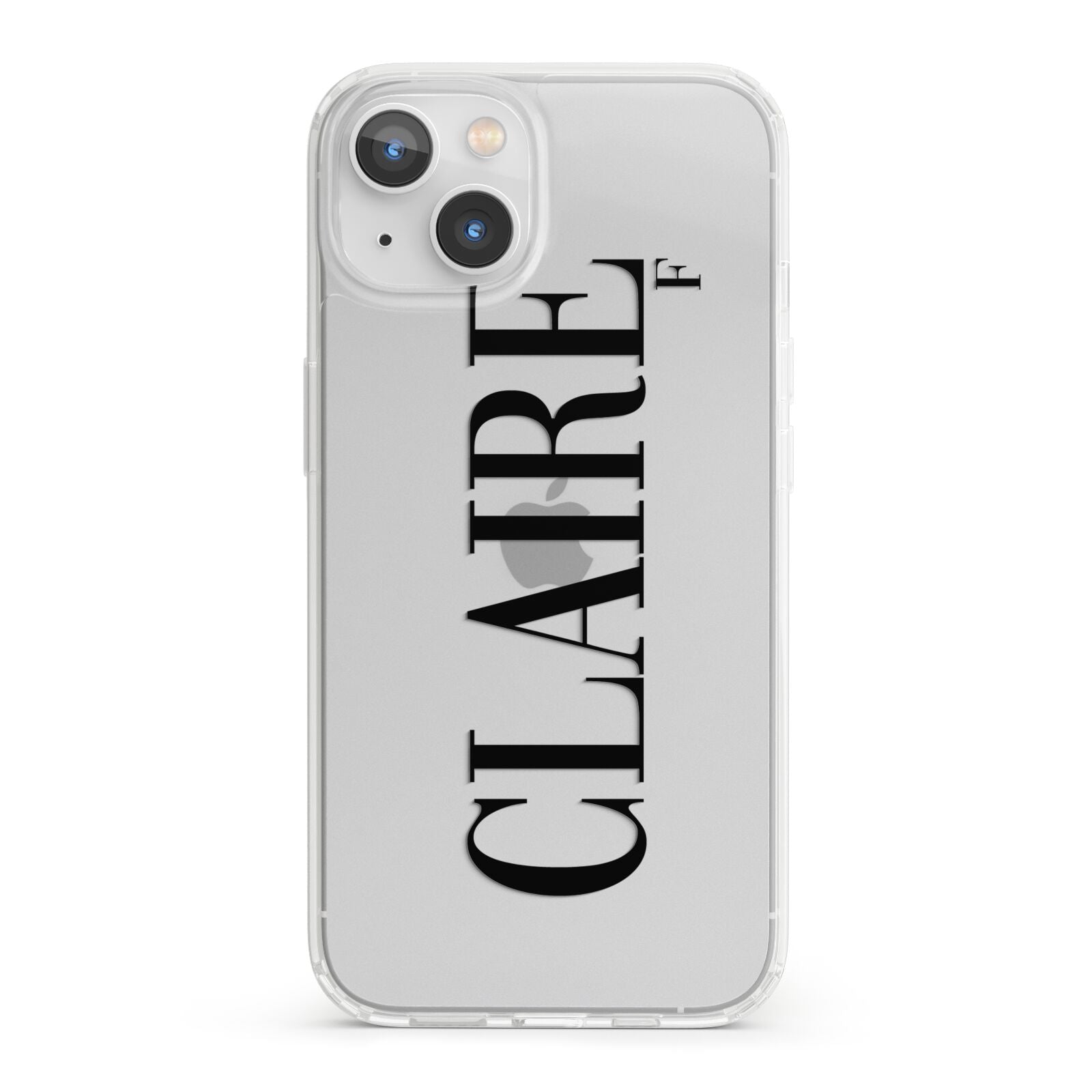 Personalised Transparent Name iPhone 13 Clear Bumper Case