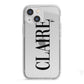 Personalised Transparent Name iPhone 13 Mini TPU Impact Case with White Edges