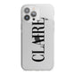 Personalised Transparent Name iPhone 13 Pro Max TPU Impact Case with White Edges