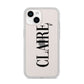Personalised Transparent Name iPhone 14 Clear Tough Case Starlight
