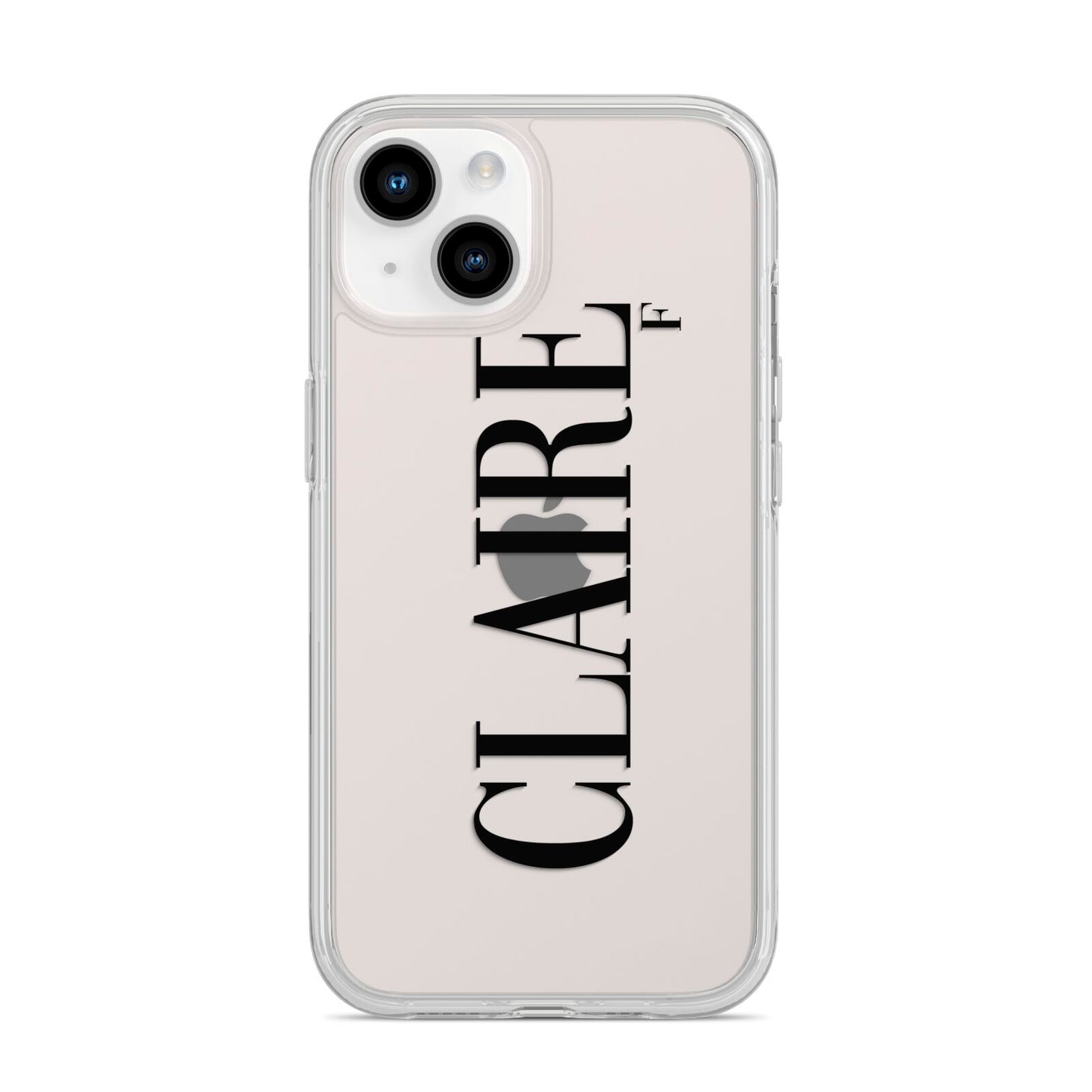 Personalised Transparent Name iPhone 14 Clear Tough Case Starlight