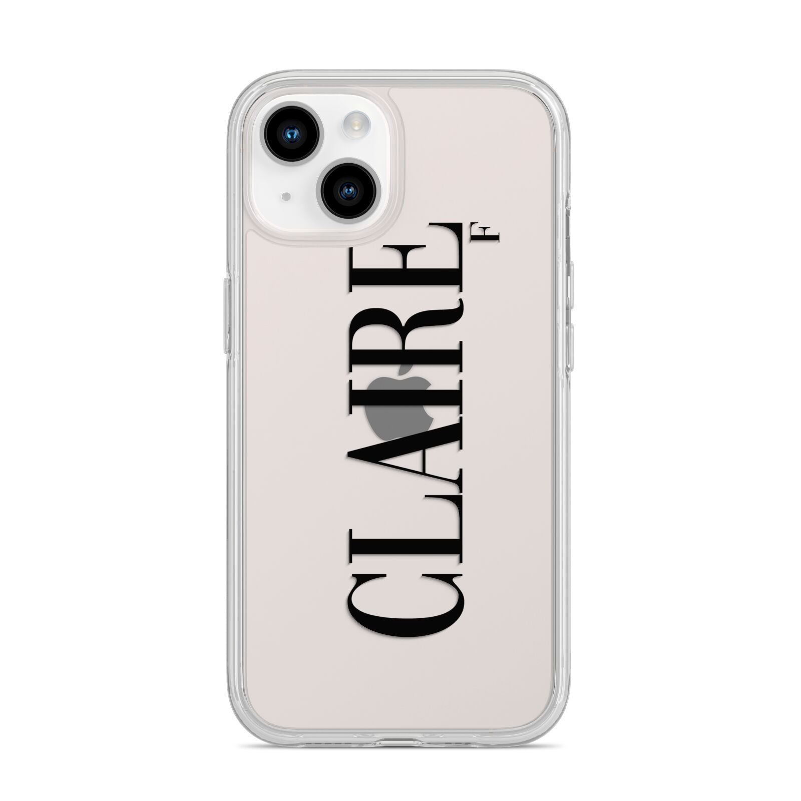 Personalised Transparent Name iPhone 14 Clear Tough Case Starlight
