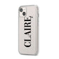 Personalised Transparent Name iPhone 14 Plus Clear Tough Case Starlight Angled Image