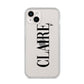 Personalised Transparent Name iPhone 14 Plus Clear Tough Case Starlight