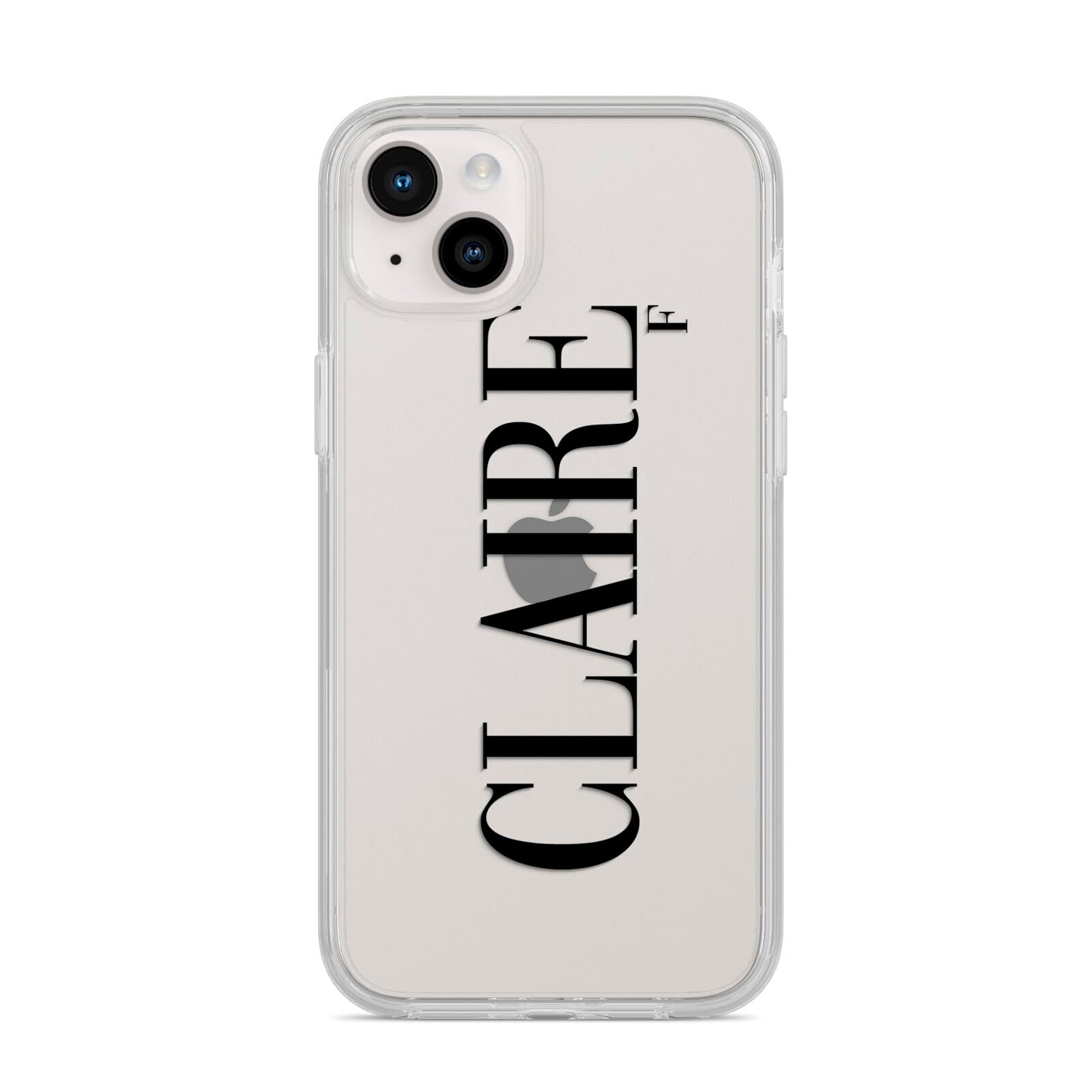 Personalised Transparent Name iPhone 14 Plus Clear Tough Case Starlight
