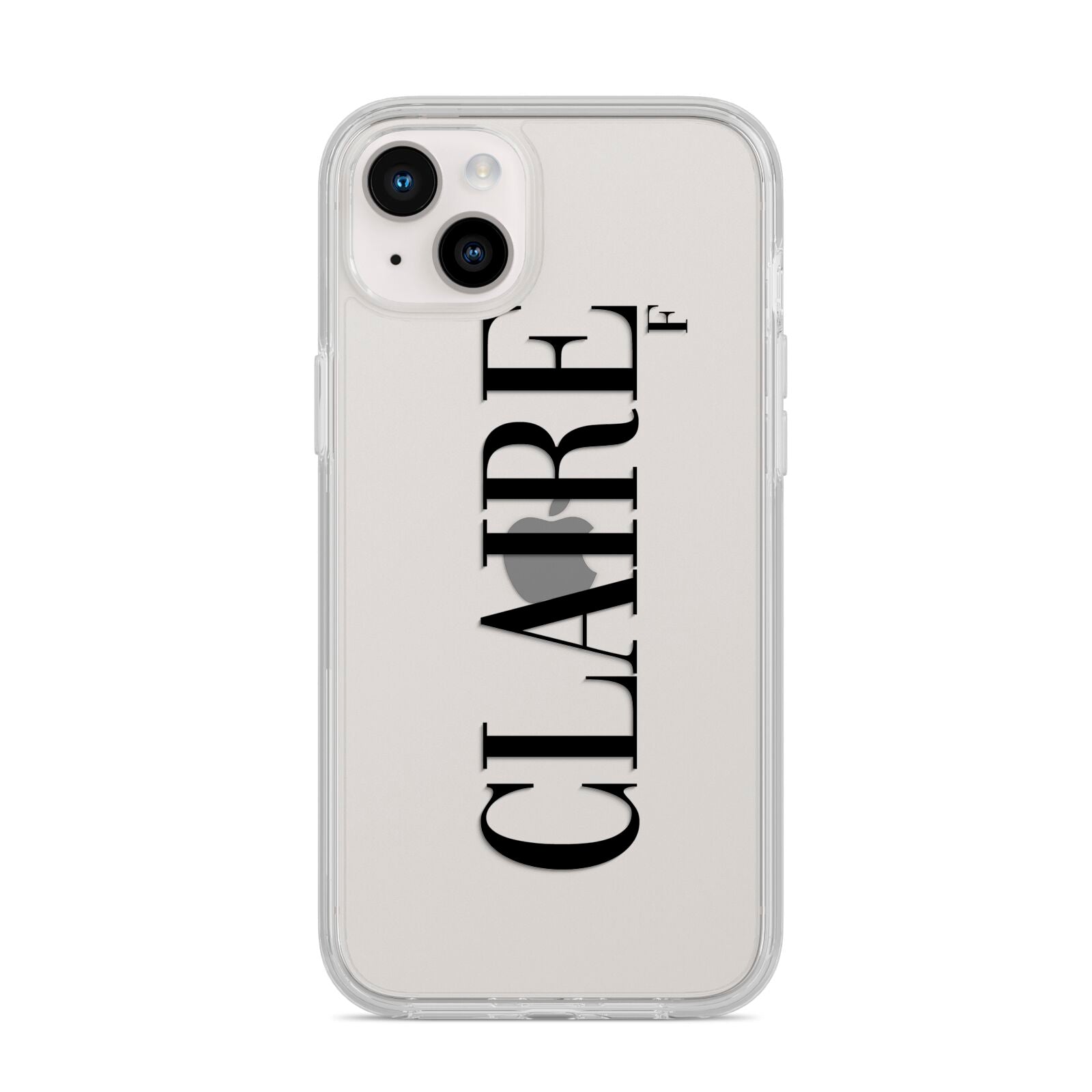 Personalised Transparent Name iPhone 14 Plus Clear Tough Case Starlight