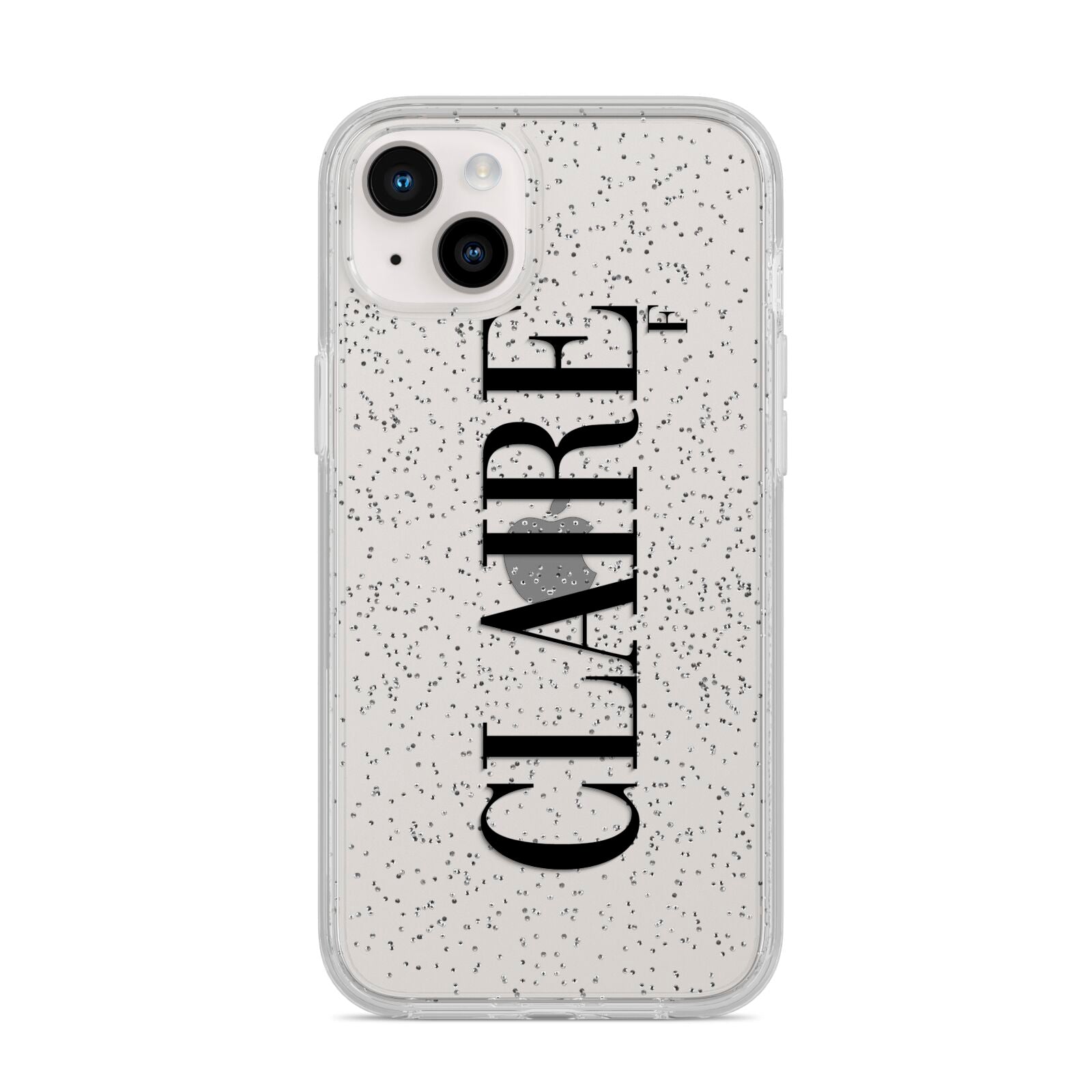 Personalised Transparent Name iPhone 14 Plus Glitter Tough Case Starlight