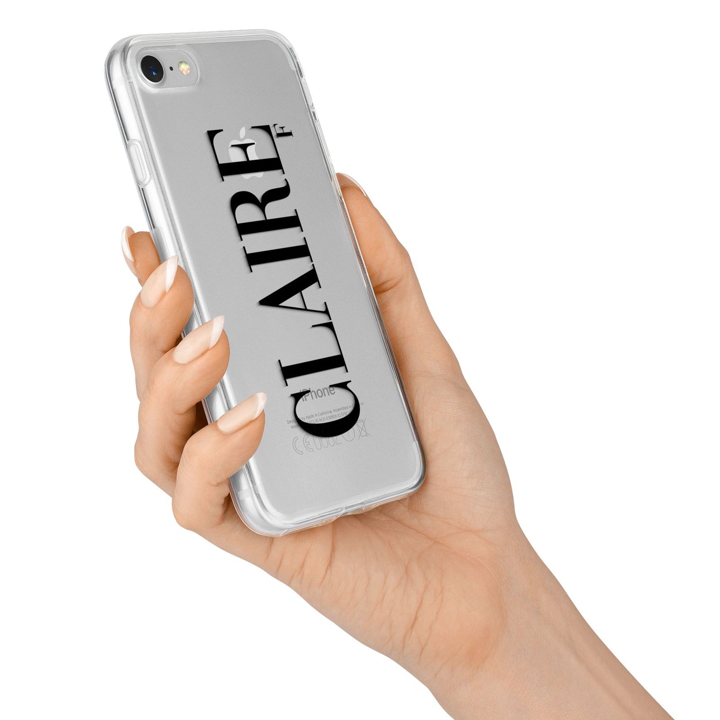 Personalised Transparent Name iPhone 7 Bumper Case on Silver iPhone Alternative Image