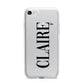 Personalised Transparent Name iPhone 7 Bumper Case on Silver iPhone