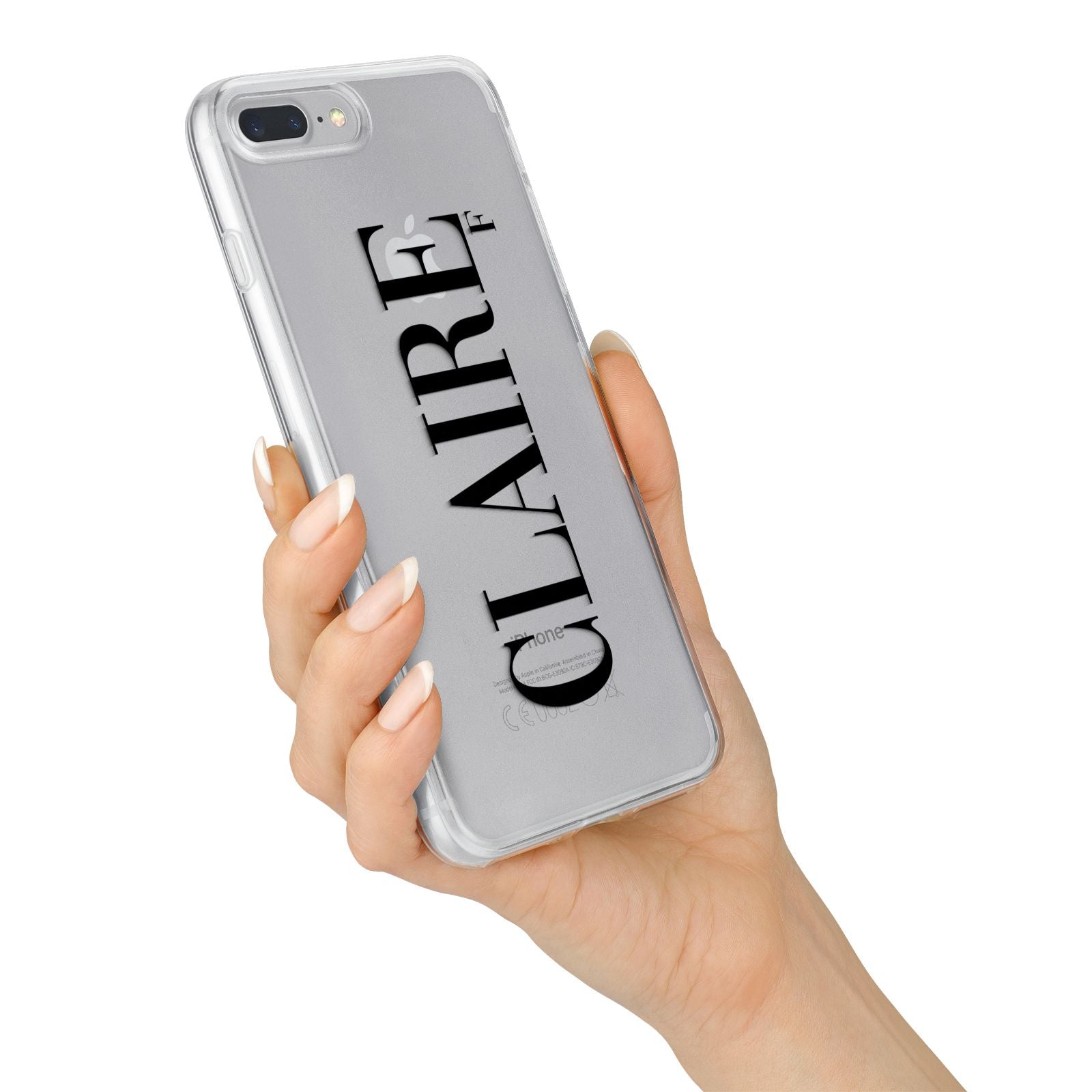Personalised Transparent Name iPhone 7 Plus Bumper Case on Silver iPhone Alternative Image