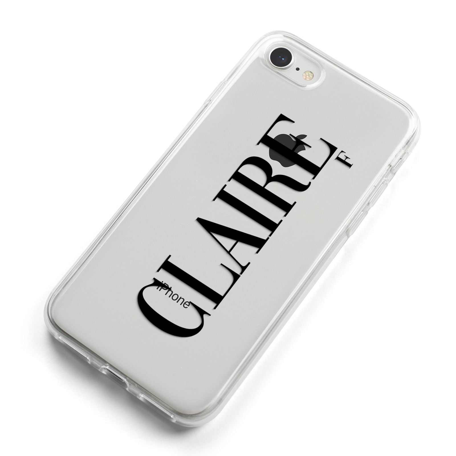Personalised Transparent Name iPhone 8 Bumper Case on Silver iPhone Alternative Image