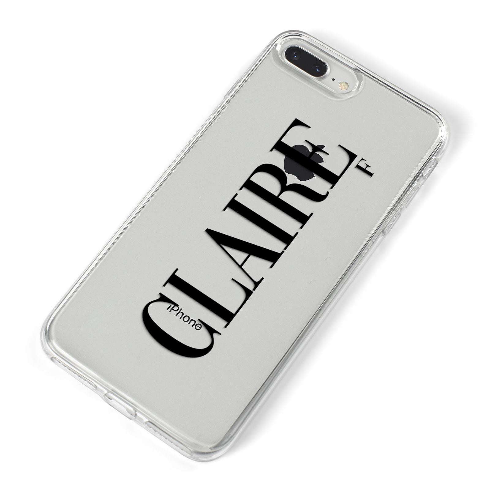 Personalised Transparent Name iPhone 8 Plus Bumper Case on Silver iPhone Alternative Image