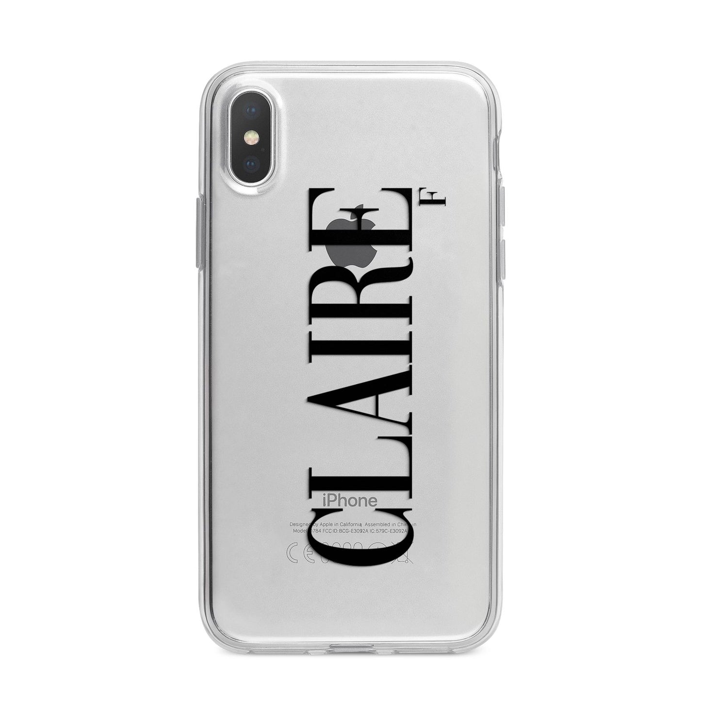 Personalised Transparent Name iPhone X Bumper Case on Silver iPhone Alternative Image 1