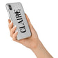 Personalised Transparent Name iPhone X Bumper Case on Silver iPhone Alternative Image 2