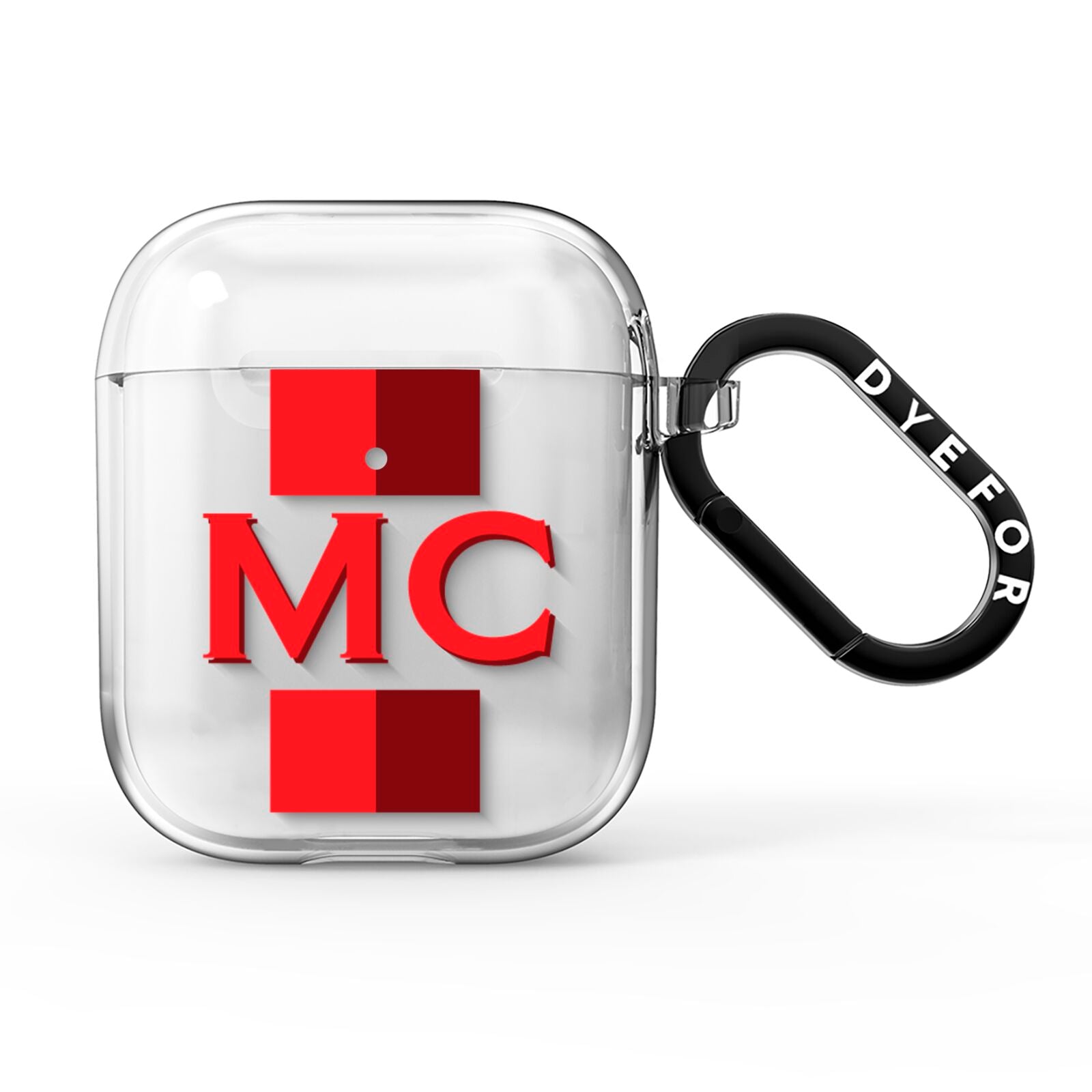 Personalised Transparent Red Bordeaux Stripe AirPods Clear Case