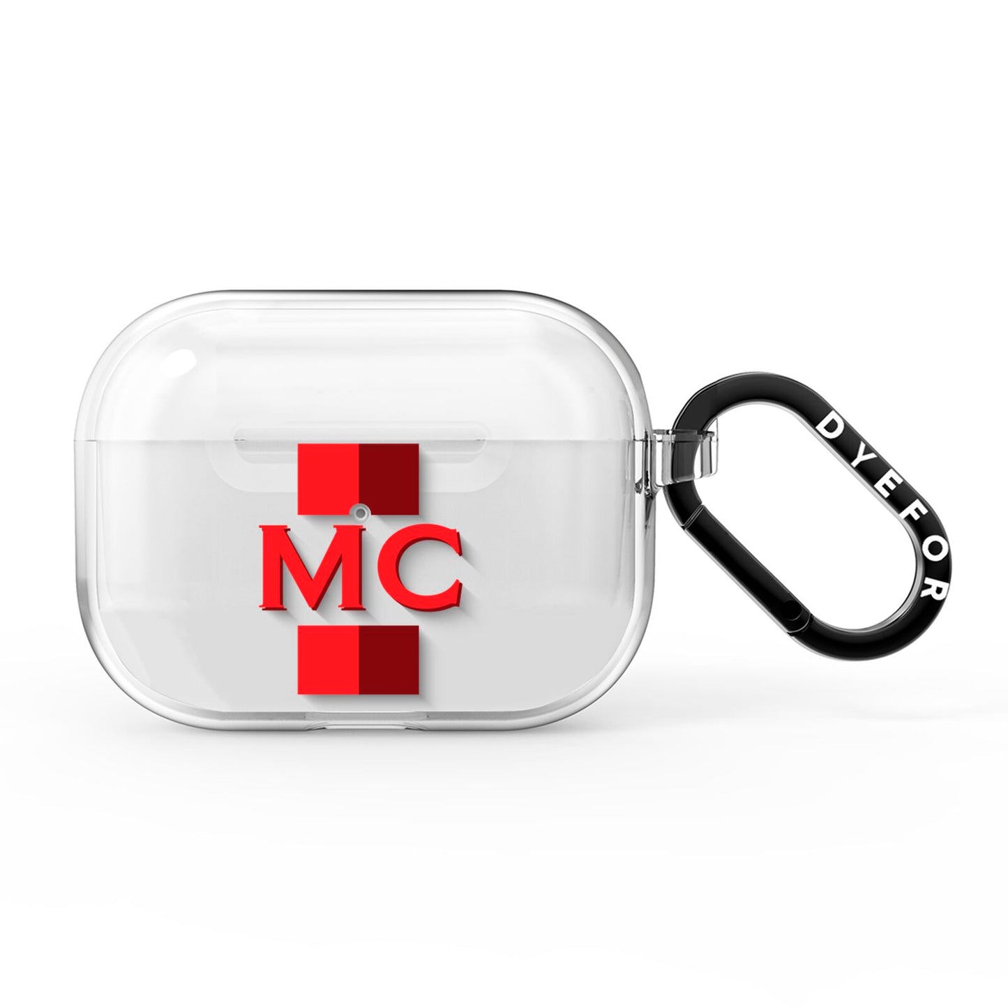 Personalised Transparent Red Bordeaux Stripe AirPods Pro Clear Case