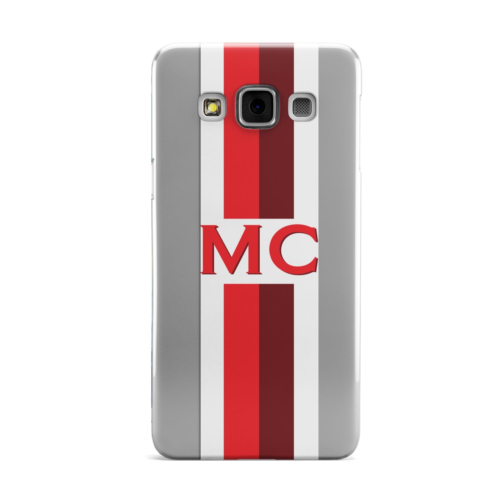 Personalised Transparent Red Bordeaux Stripe Samsung Galaxy A3 Case