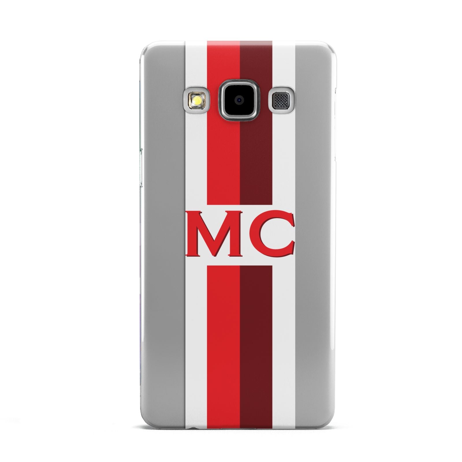 Personalised Transparent Red Bordeaux Stripe Samsung Galaxy A5 Case