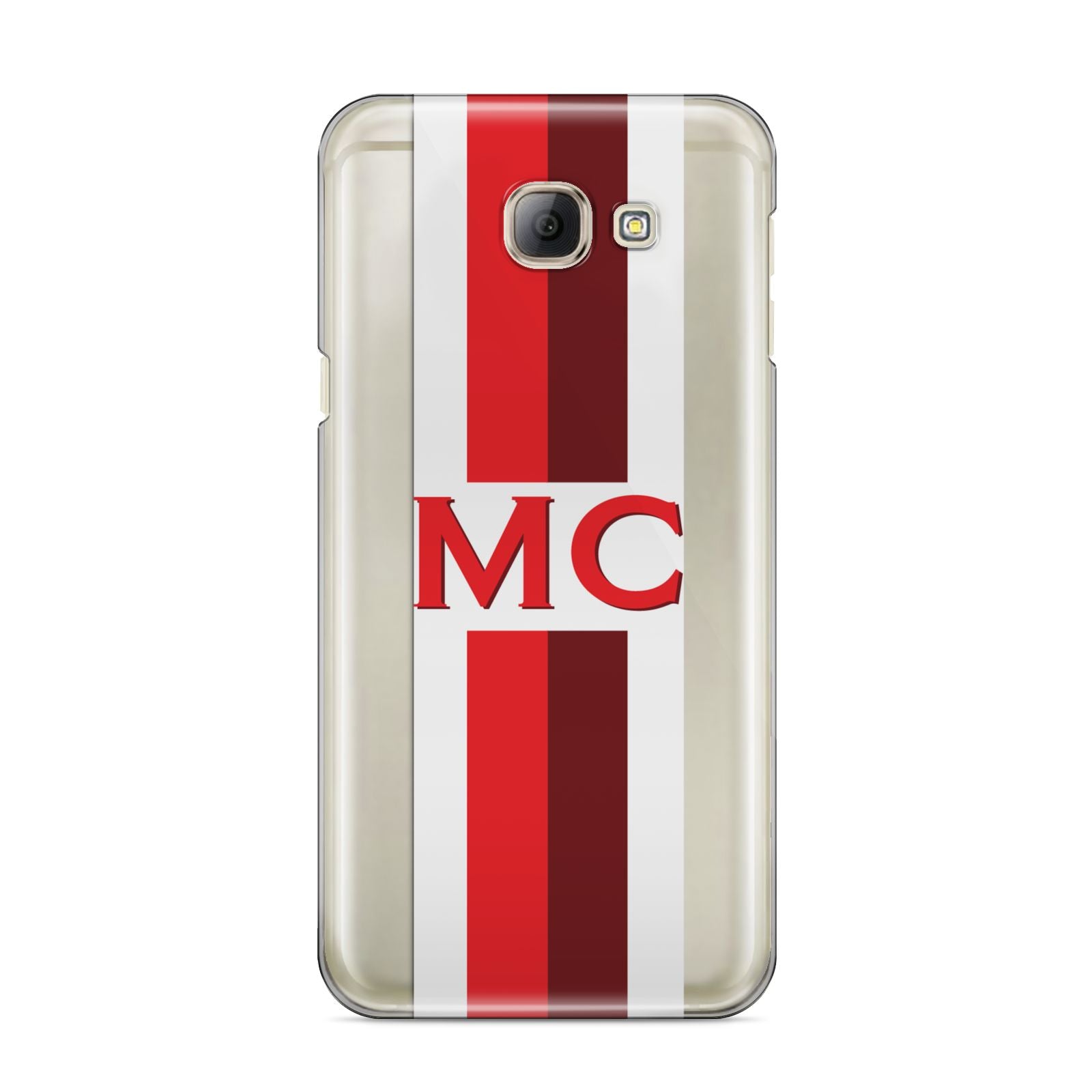 Personalised Transparent Red Bordeaux Stripe Samsung Galaxy A8 2016 Case