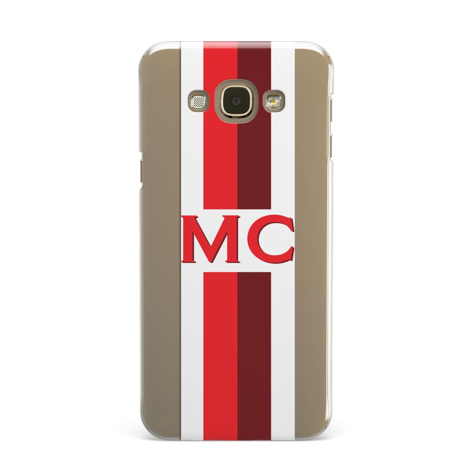 Personalised Transparent Red Bordeaux Stripe Samsung Galaxy A8 Case