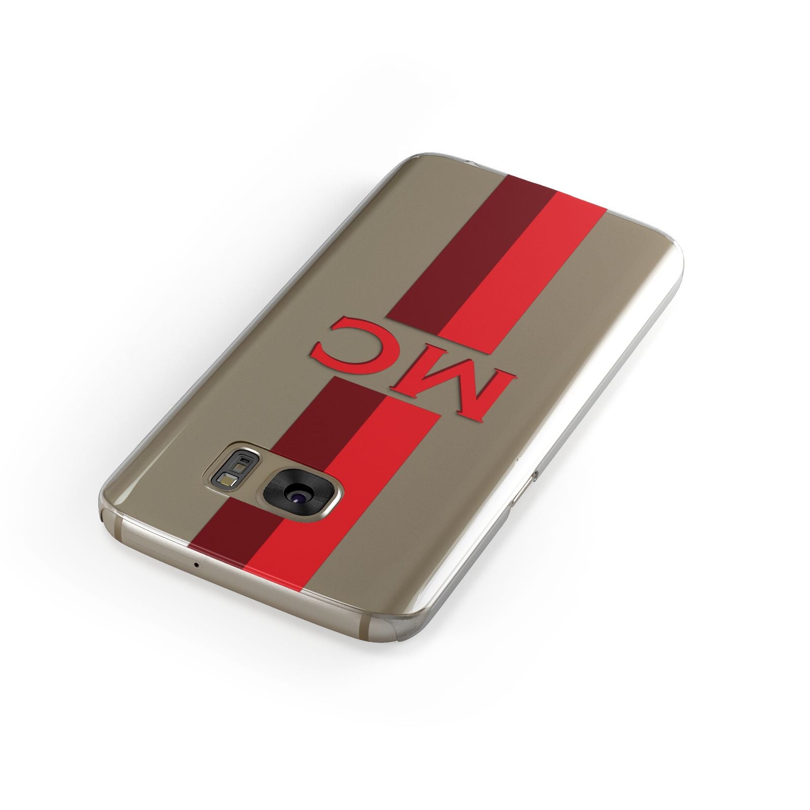 Personalised Transparent Red Bordeaux Stripe Samsung Galaxy Case Front Close Up