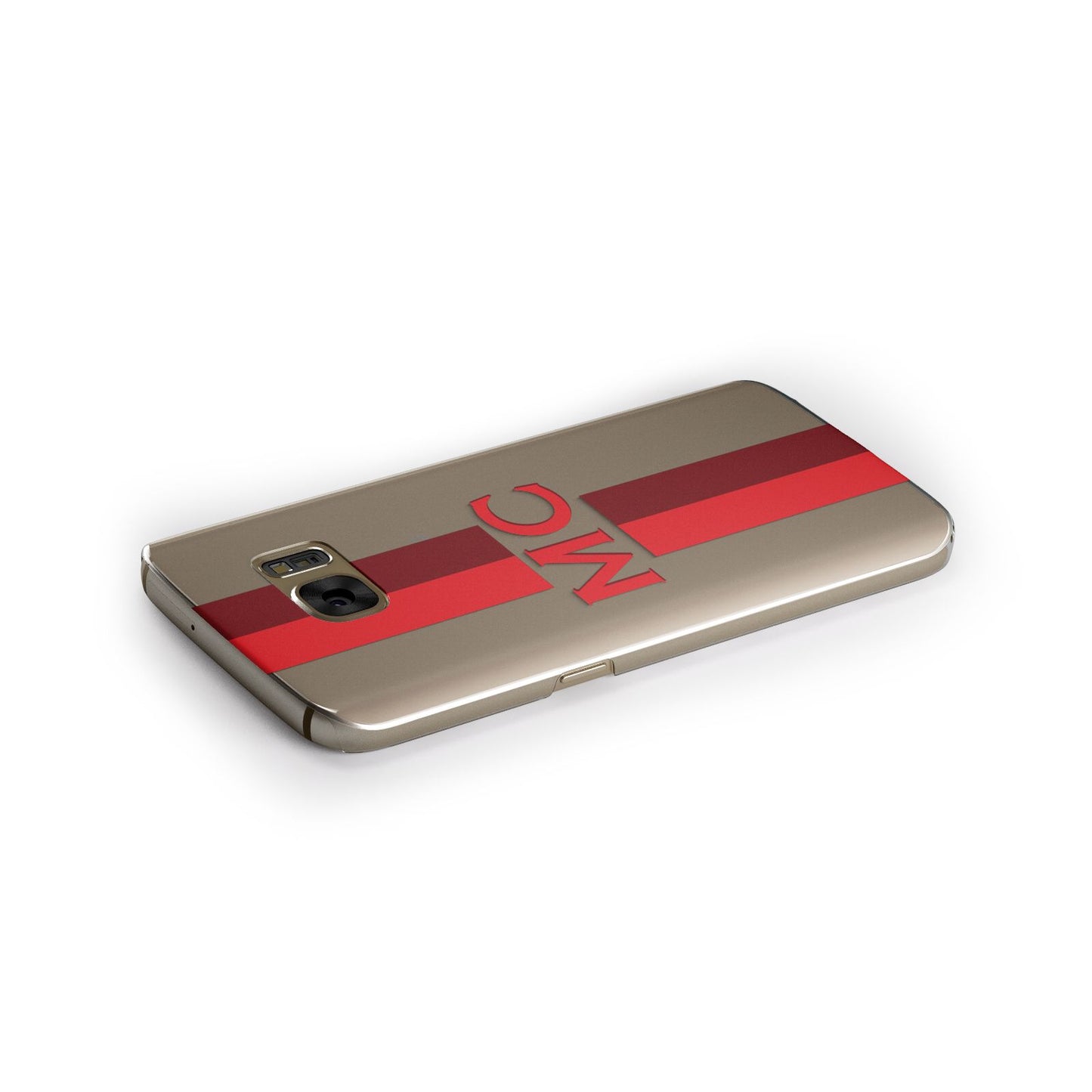 Personalised Transparent Red Bordeaux Stripe Samsung Galaxy Case Side Close Up