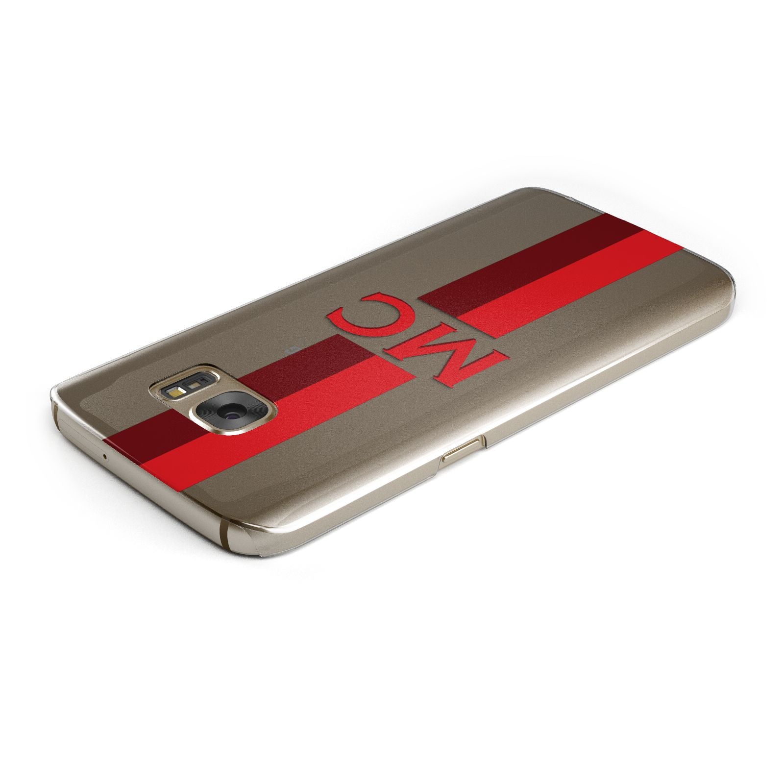 Personalised Transparent Red Bordeaux Stripe Samsung Galaxy Case Top Cutout