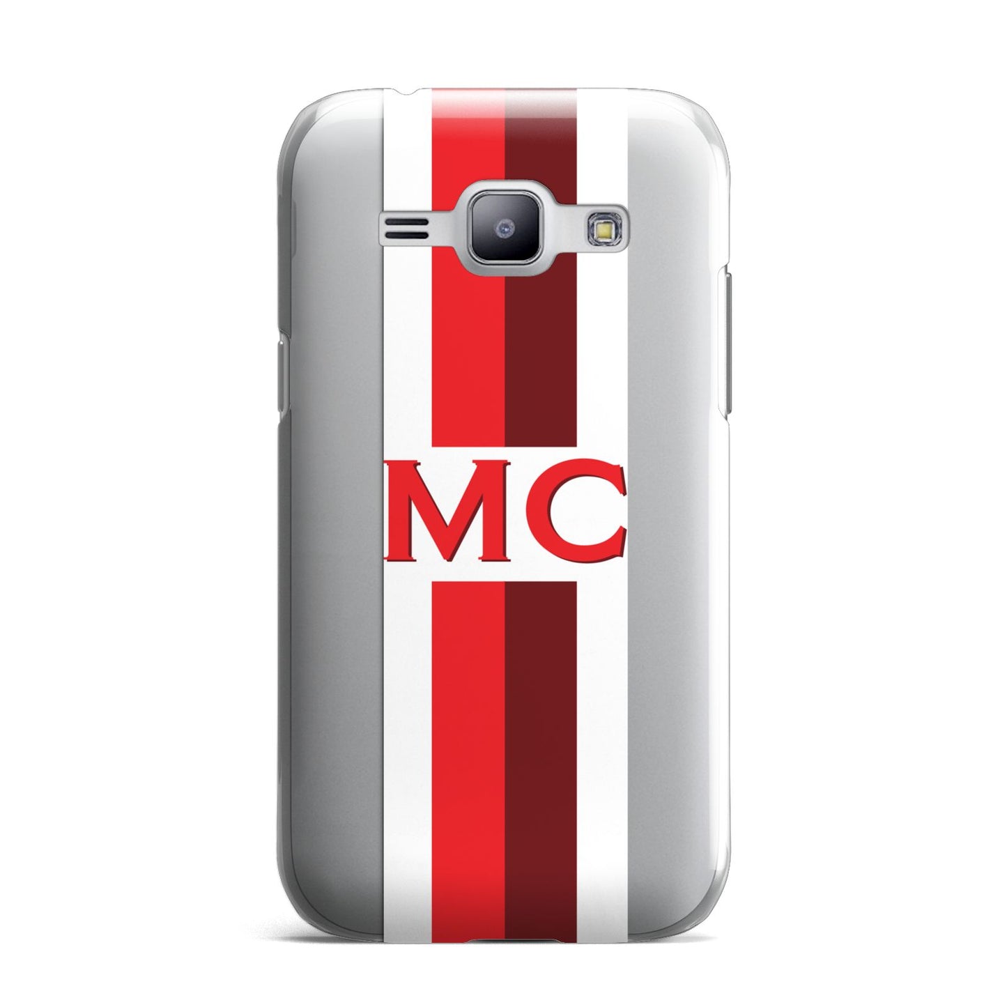 Personalised Transparent Red Bordeaux Stripe Samsung Galaxy J1 2015 Case