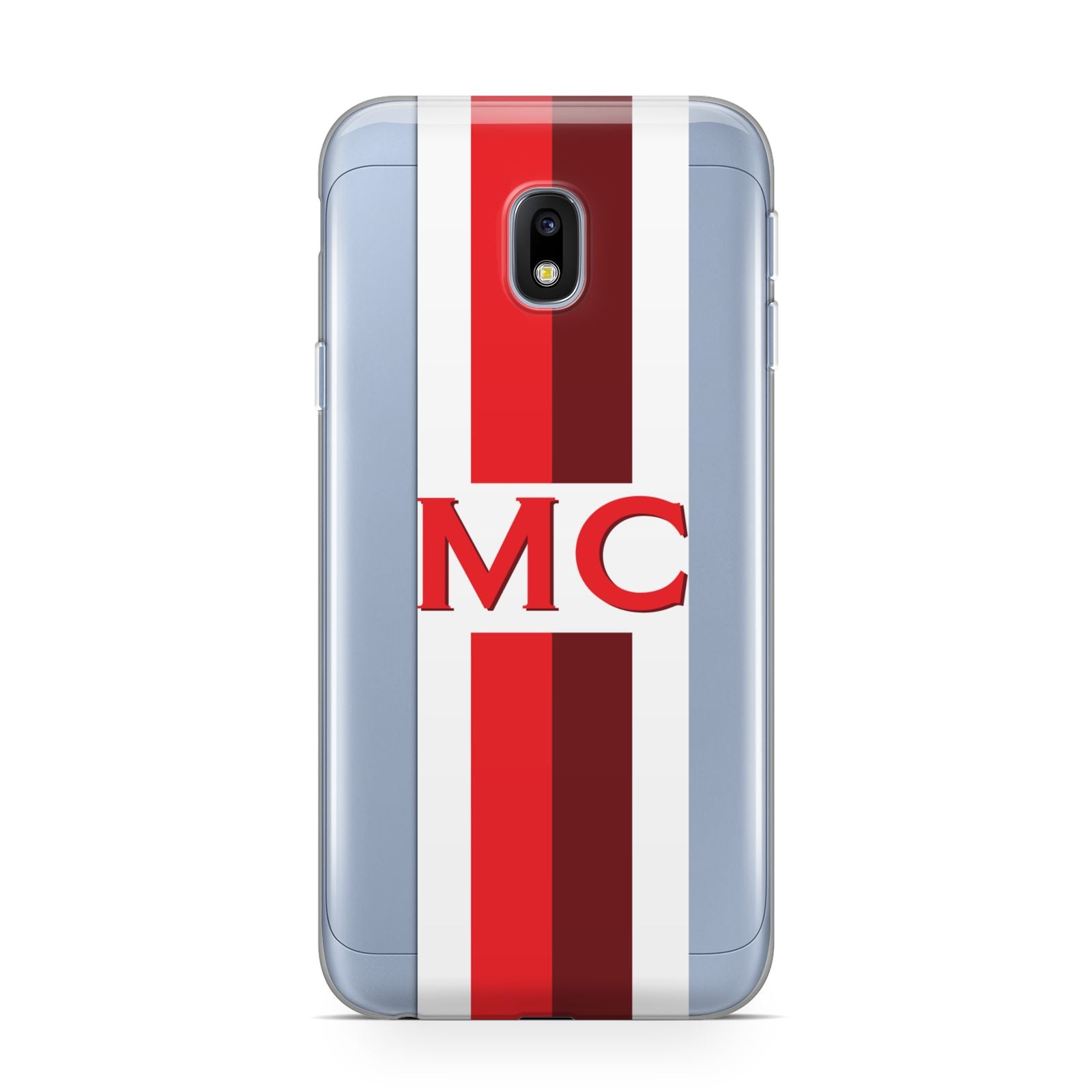 Personalised Transparent Red Bordeaux Stripe Samsung Galaxy J3 2017 Case