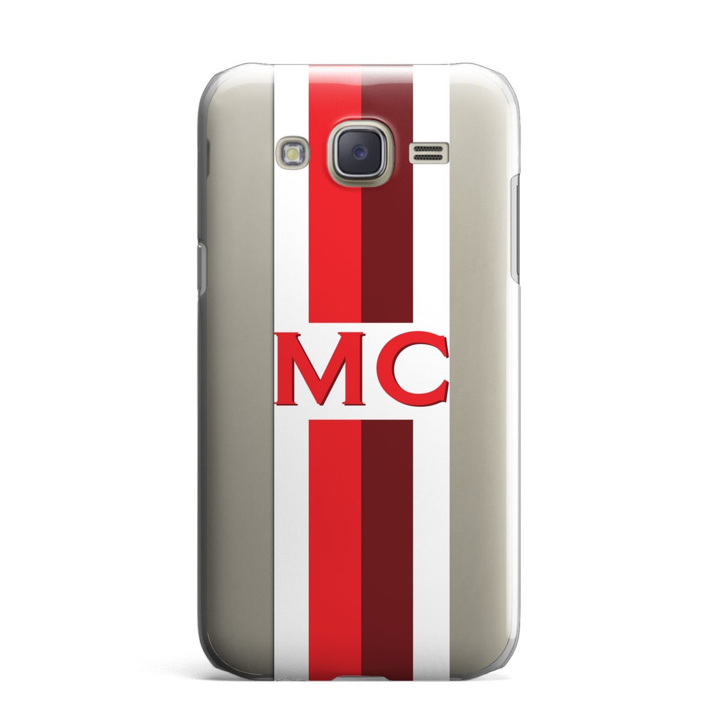Personalised Transparent Red Bordeaux Stripe Samsung Galaxy J7 Case