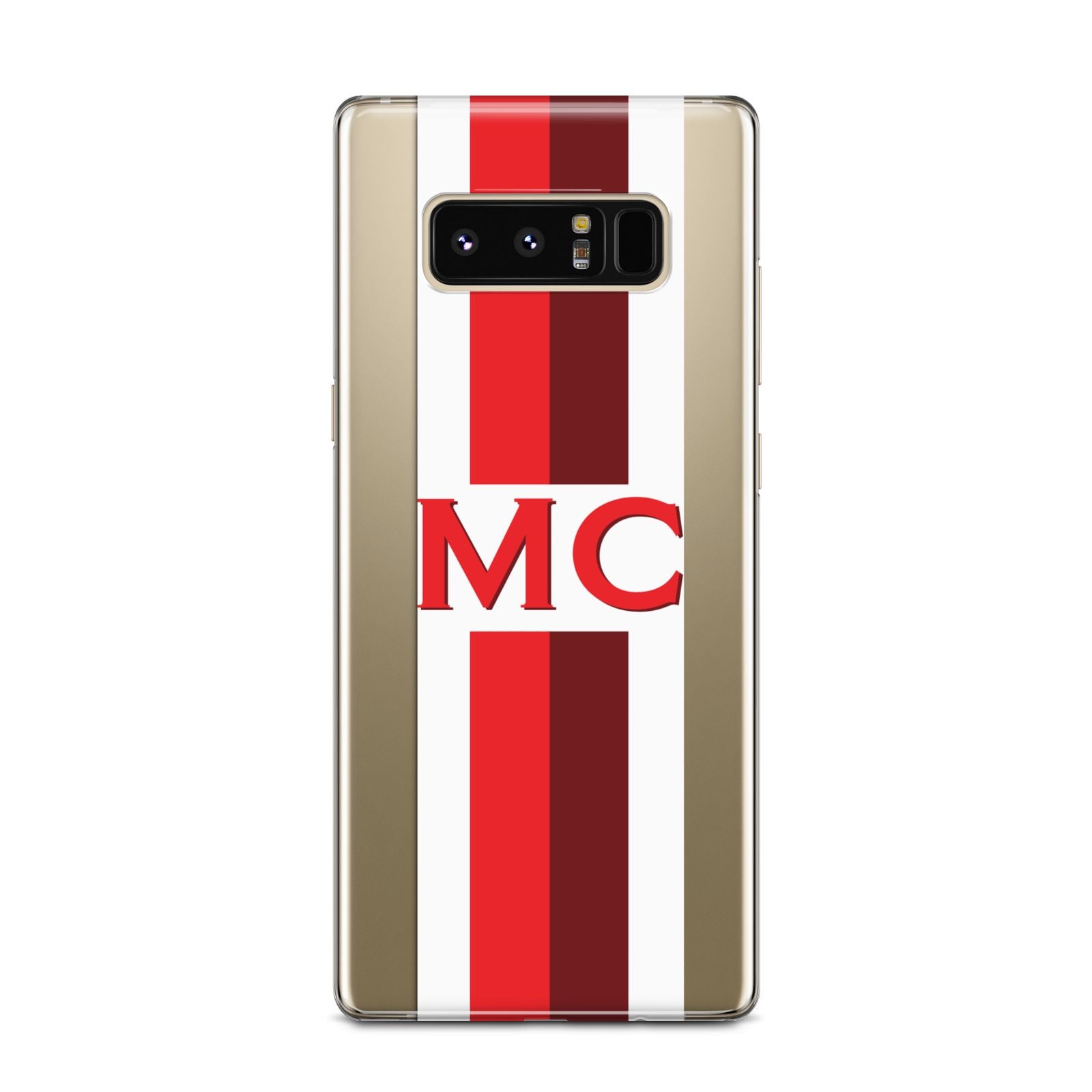 Personalised Transparent Red Bordeaux Stripe Samsung Galaxy Note 8 Case