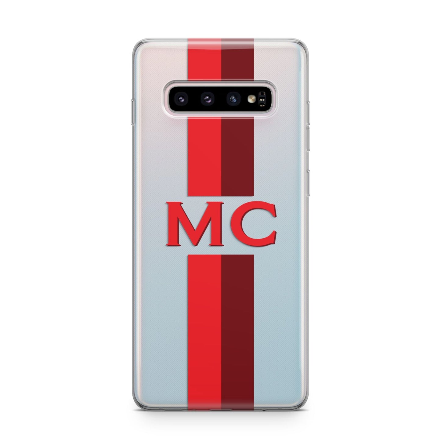 Personalised Transparent Red Bordeaux Stripe Samsung Galaxy S10 Plus Case