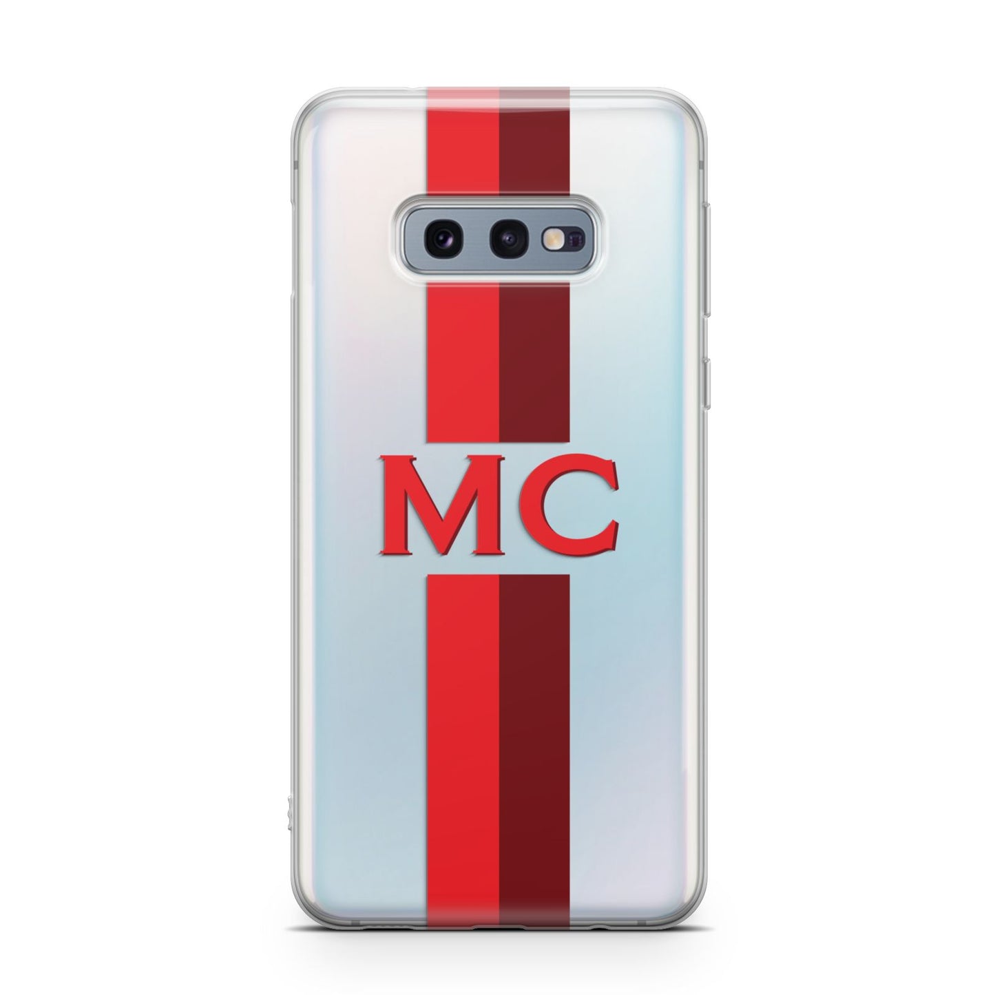Personalised Transparent Red Bordeaux Stripe Samsung Galaxy S10E Case